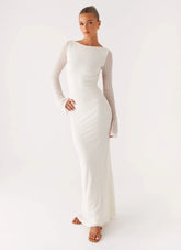 Ethereal Long Sleeve Maxi Dress - Ivory
